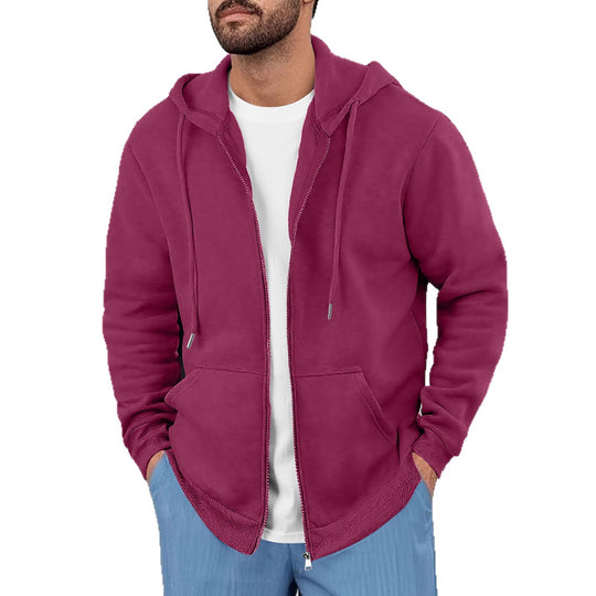 Herren lässige Kapuzenjacke mit atmungsaktivem Sweatstoff und praktischen Taschen EB