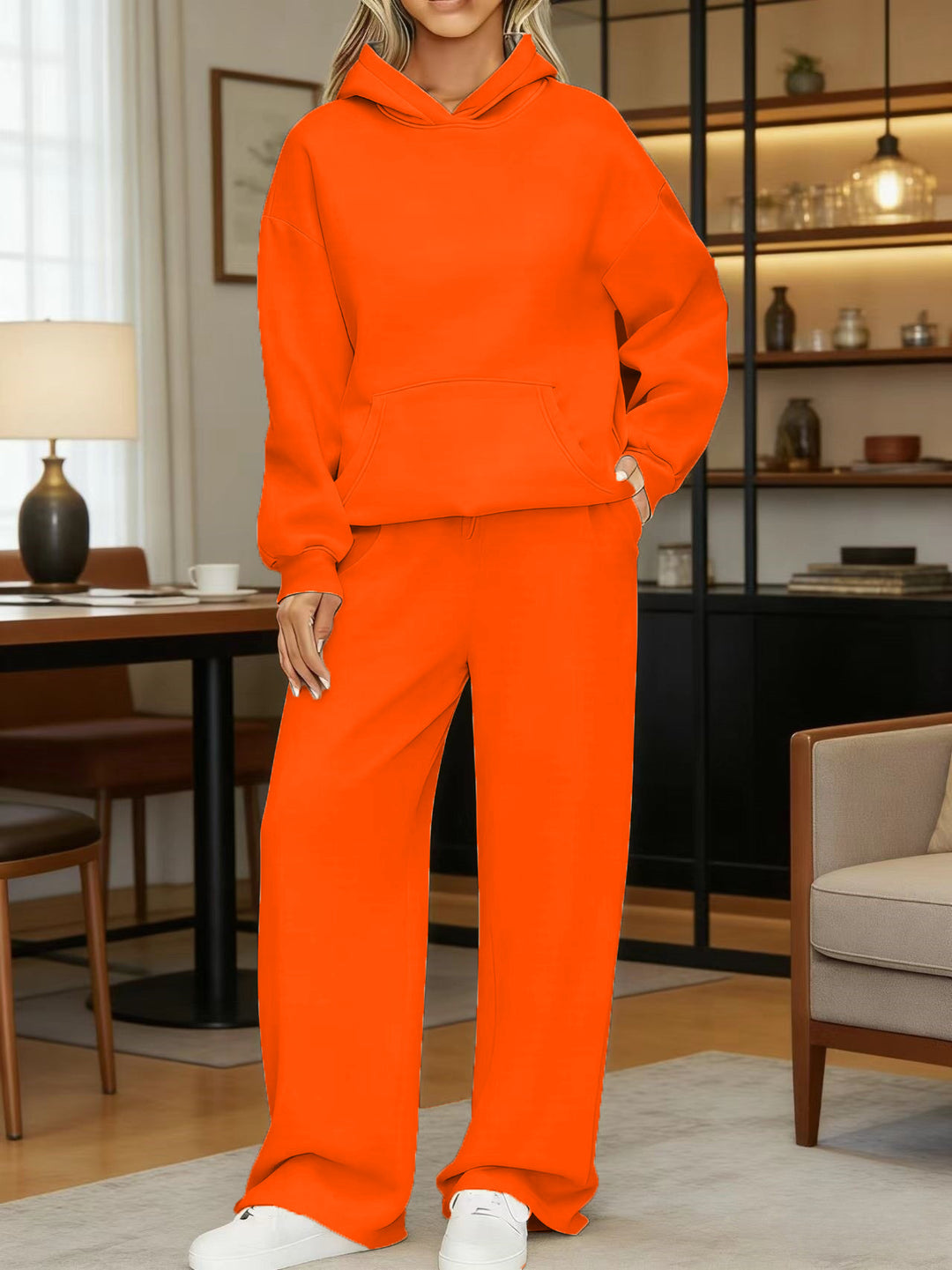 Damen nan kuscheliges Oversize Hoodie und weite Jogginghose Set EB
