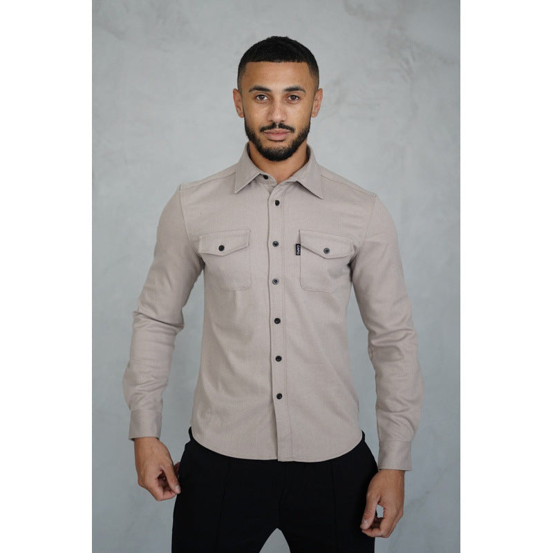 Herren Hemdjacke mit Brusttaschen und taillierter Passform EB