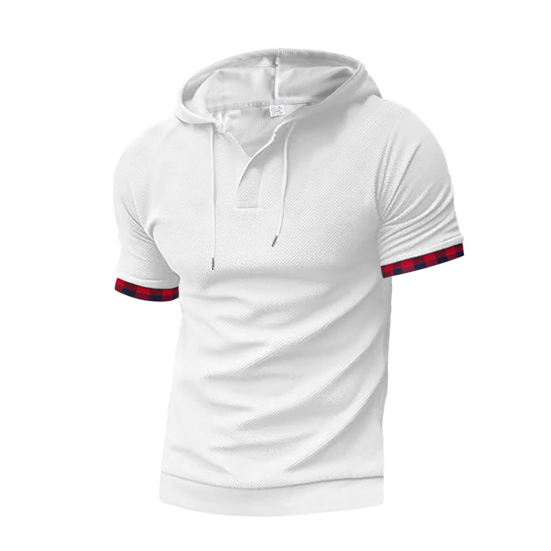 Herren modernes Kapuzenshirt mit strukturiertem Design und kontrastierenden Ärmeln EB