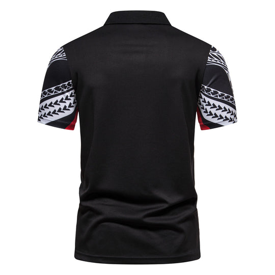 Herren Poloshirt mit modernem grafischen Design und atmungsaktiven Eigenschaften EB
