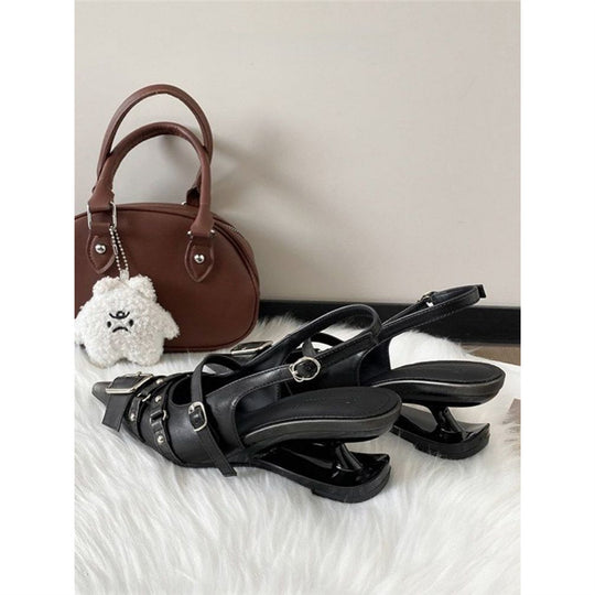 Damen Slingback Ballerinas mit modischen Schnallenakzenten EB
