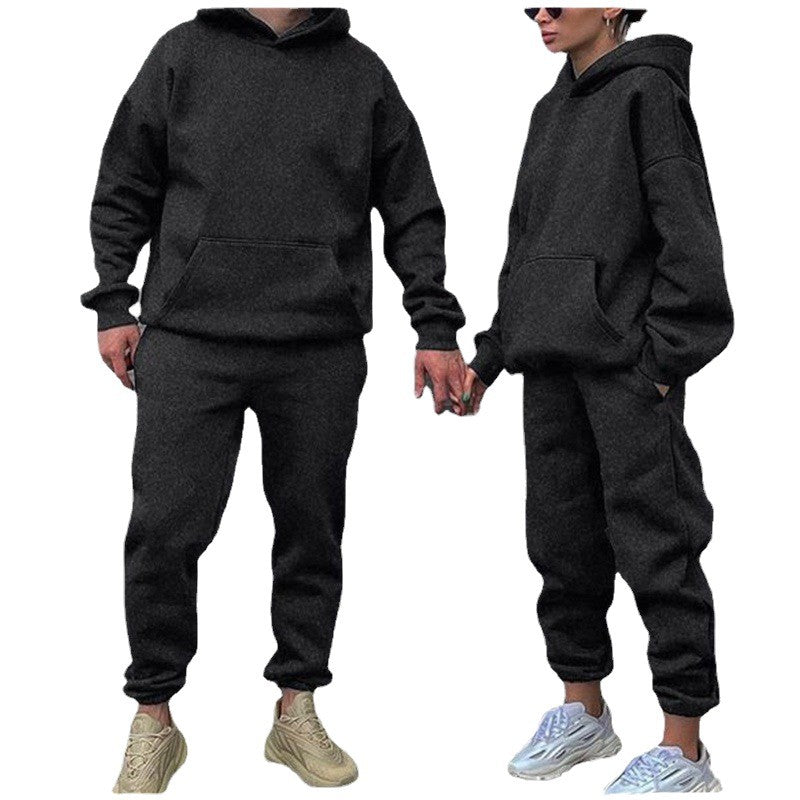 Unisex Oversize-Kapuzenpullover und Relax-Jogginghose Set aus hochwertiger Baumwollmischung EB