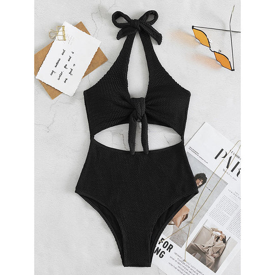 Damen Einteiliger Badeanzug mit raffiniertem Cut-Out und Knotendetail EB