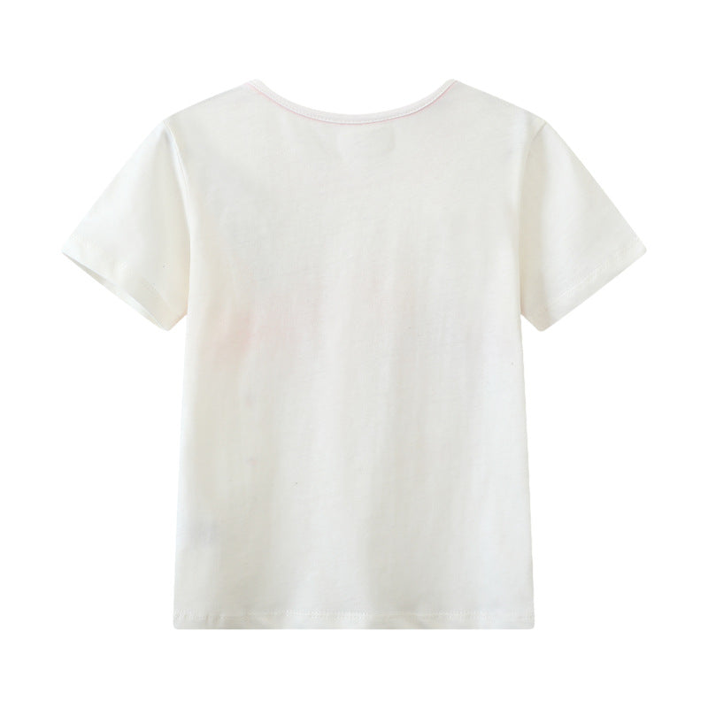 Mädchen T-Shirt mit buntem Flamingo-Design EB