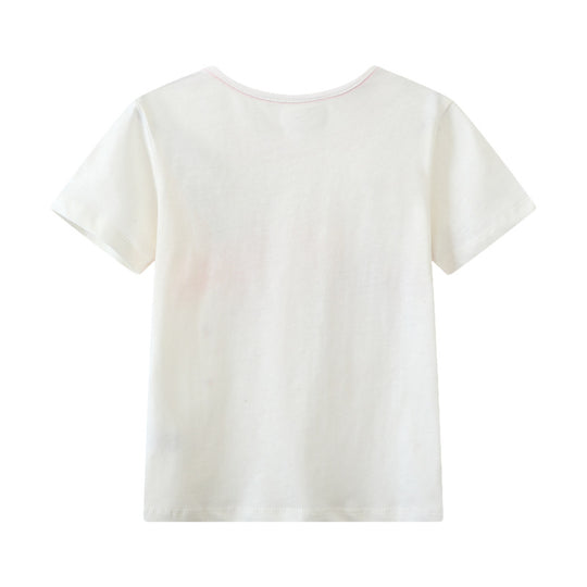 Mädchen T-Shirt mit buntem Flamingo-Design EB