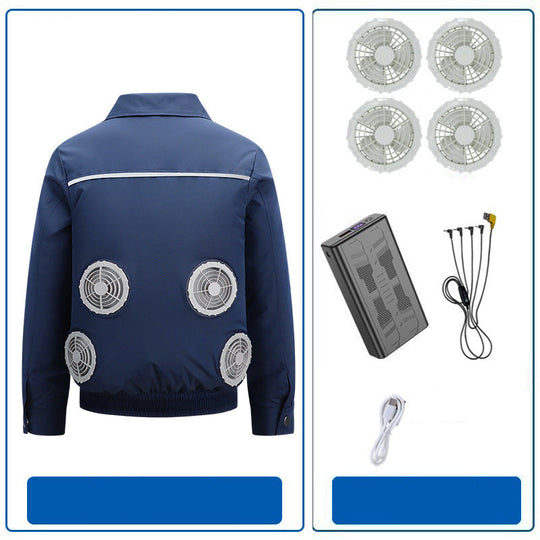 Herren nan atmungsaktive Kühljacke mit integrierten USB-Lüftern EB