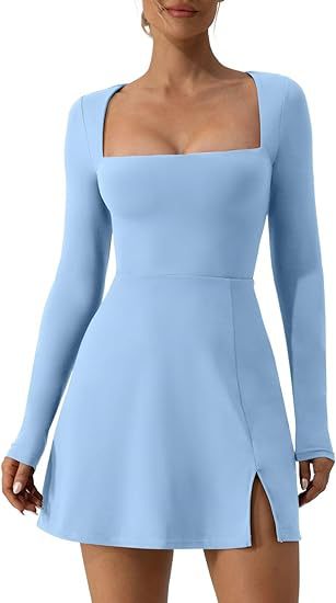 Damen Elegantes Minikleid mit tiefem Ausschnitt und schickem Schnitt EB