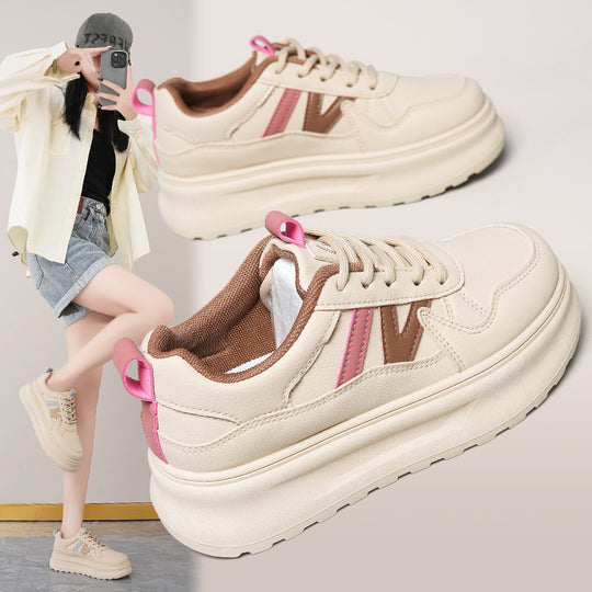 Damen modische Sneaker mit plateauartiger Laufsohle und atmungsaktivem Obermaterial EB