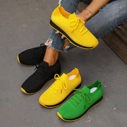 Damen Atmungsaktive Lauf-Sneaker mit elastischem Mesh-Obermaterial EB