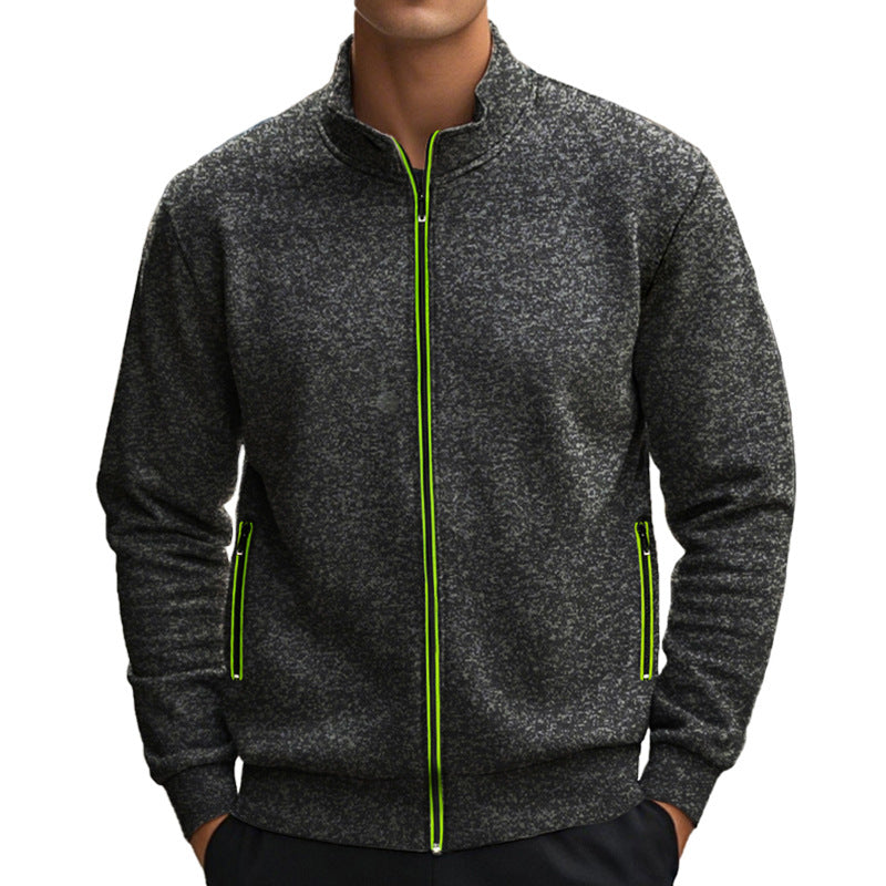 Herren Freizeitjacke mit hohen Kragen und reflektierenden Reißverschlussdetails EB