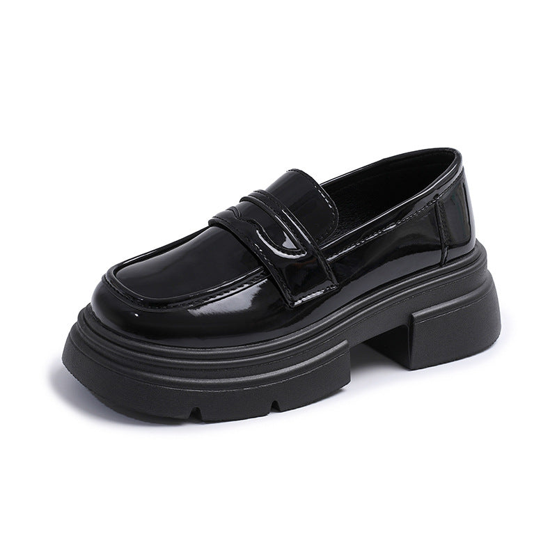 Damen modische Loafers mit robustem Plateau und eleganter Schnalle EB