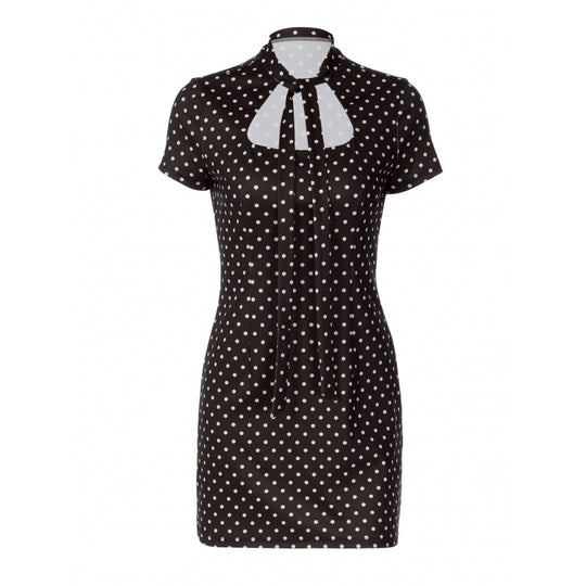 Damen Polka-Dot Minikleid mit schickem Halterkragen und figurbetonter Silhouette EB