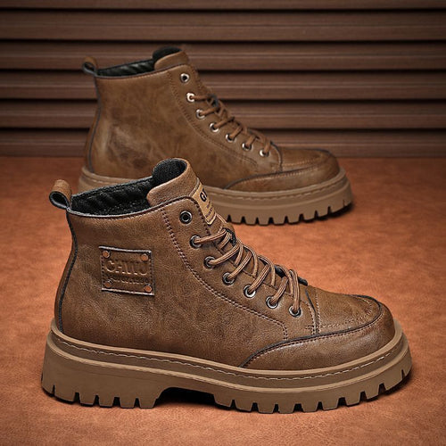 Damen Robuste Lederstiefeletten mit rutschfester Profilsohle und Warmfutter EB