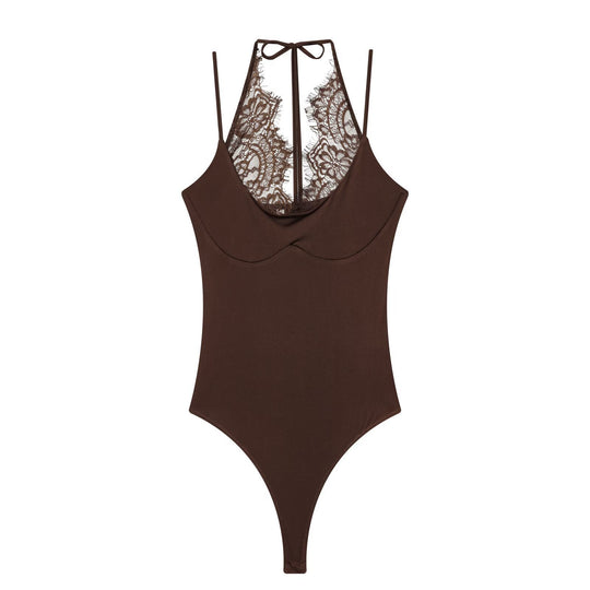 Damen Body mit zartem Spitzeneinsatz und verstellbaren Trägern EB