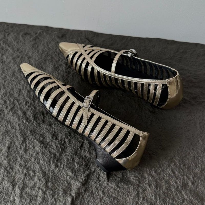 Damen Riemchen Ballerinas mit transparentem Design EB