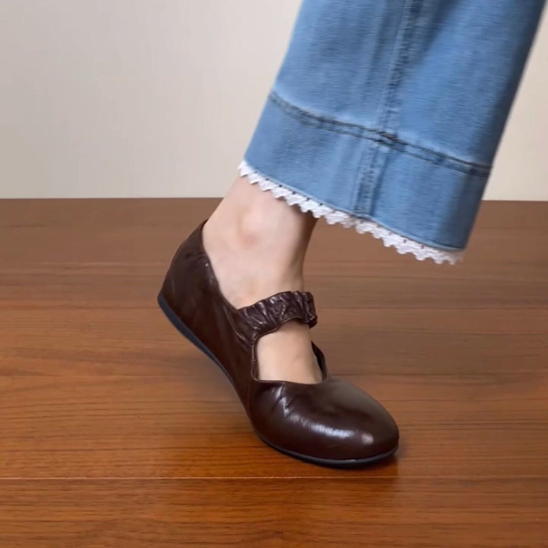 Damen Ballerinas mit elastischem Riemendesign und ergonomischer Fußbettgestaltung EB