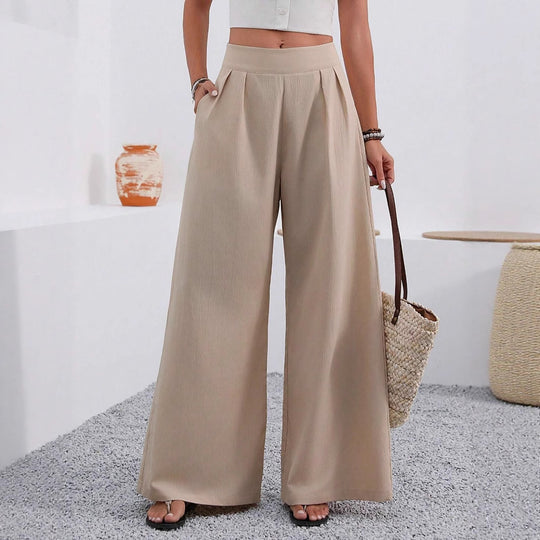 Damen Elegante und weite Bundfaltenhose EB