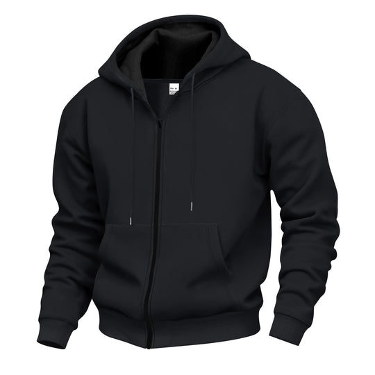 Herren Premium Kapuzenjacke mit durchgehendem Reißverschluss und weichem Fleece-Futter EB