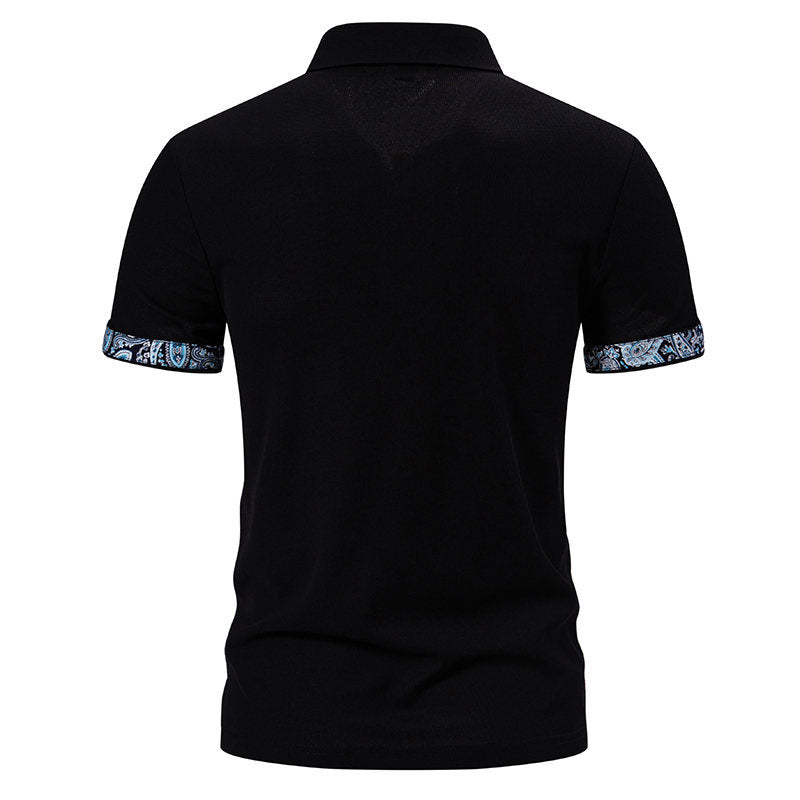 Herren Poloshirt mit kontrastierendem Kragen und praktischer Brusttasche EB