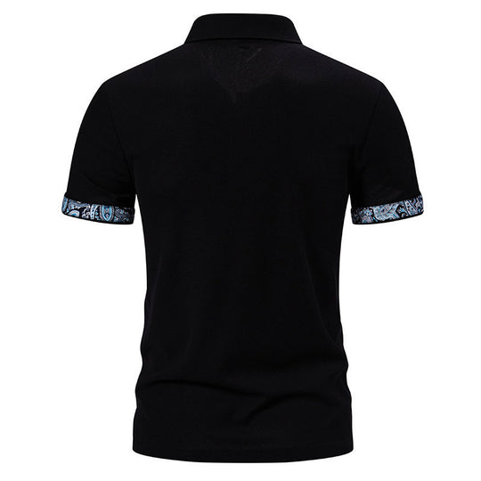 Herren Poloshirt mit kontrastierendem Kragen und praktischer Brusttasche EB