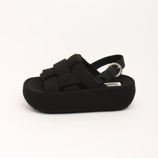 Damen modische Plateau-Sandalen mit elegantem Kreuzriemen und komfortablem Fußbett EB