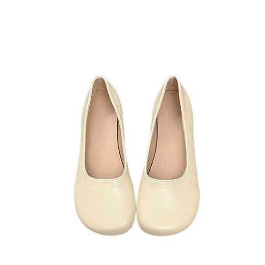 Damen Komfortable Ballerinas mit elegantem, glänzendem Obermaterial EB