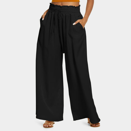 Damen Weite Palazzo-Hose mit elastischem Bund und praktischen Taschen EB