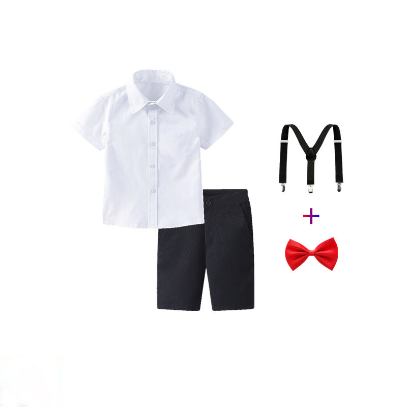 Damen festliches Hemd und Shorts Set mit Hosenträgern EB