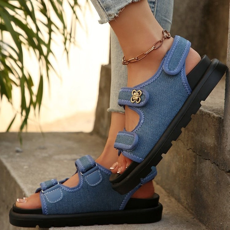 Damen Komfortable Sandalen mit verstellbarem Riemendesign EB