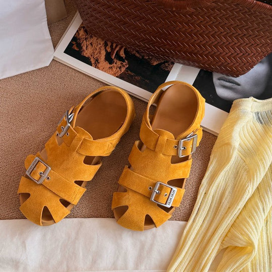 Damen modische Sandalen mit verstellbaren Schnallen und rutschfester Sohle EB
