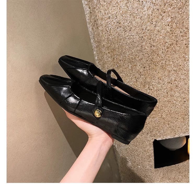 Damen Elegante Ballerinas mit modischem Riemchen und schicker Schnalle EB