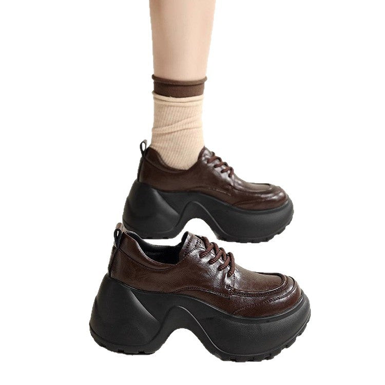 Damen Trendige Chunky Schnürschuhe mit ausgeprägter Sohle EB