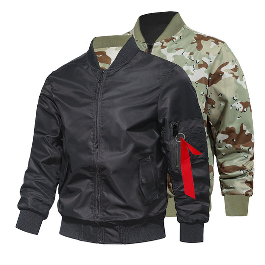 Men's  reversible lightweight insulated bomber jacket with sleeve utility pocket EB