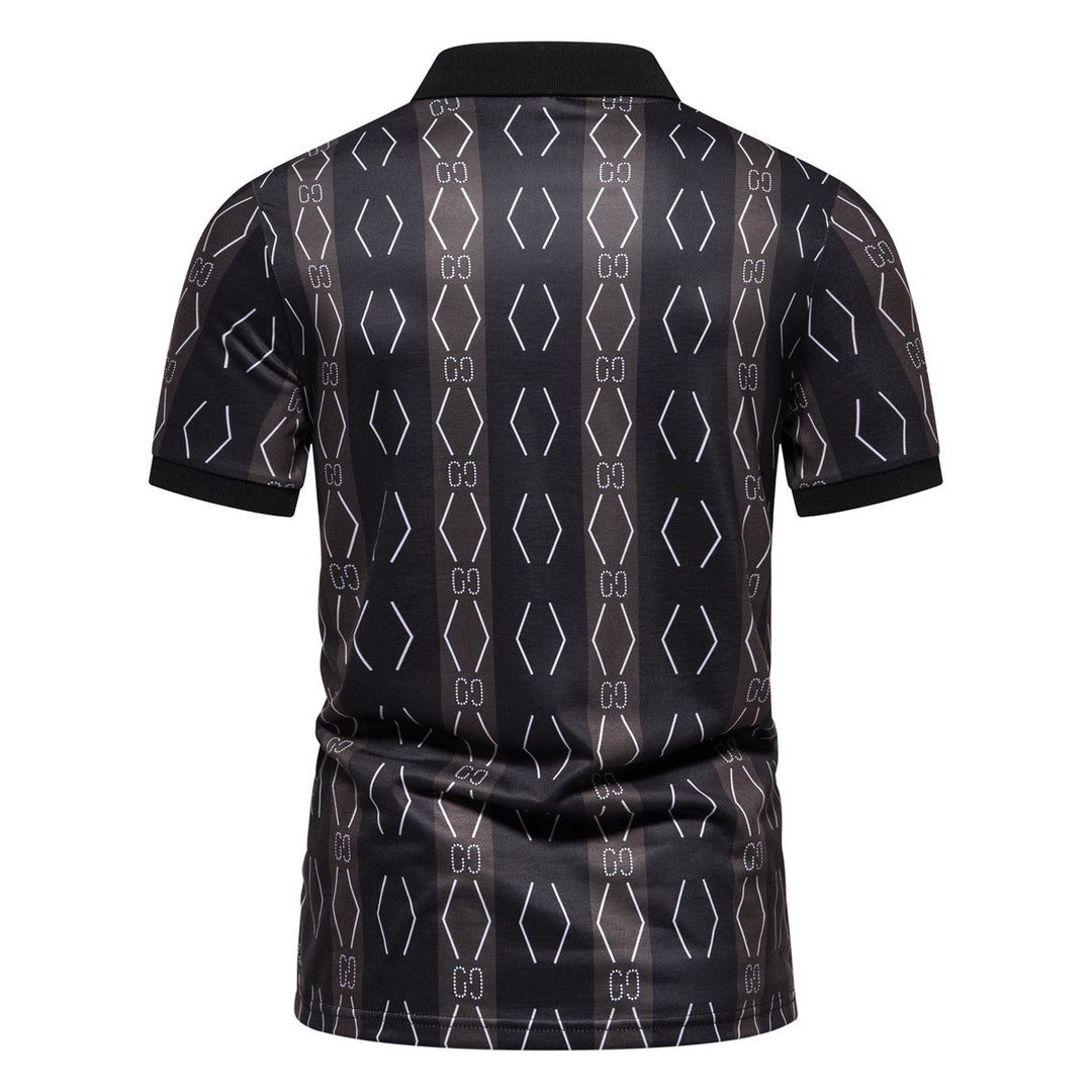 Herren Poloshirt mit einzigartigem grafischen Muster und modernem Kragen EB