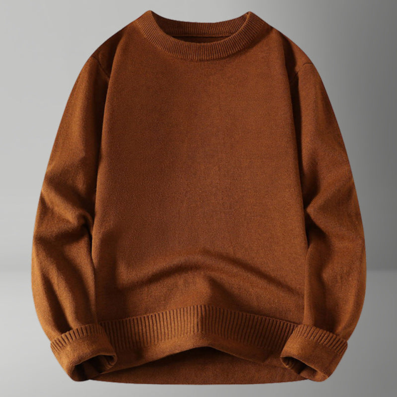 Damen bequemer und eleganter Rundhalsausschnitt Pullover EB