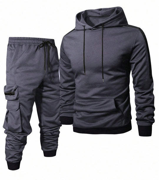 Herren Komfortables Hoodie- und Jogginghosen-Set mit praktischen Taschen EB