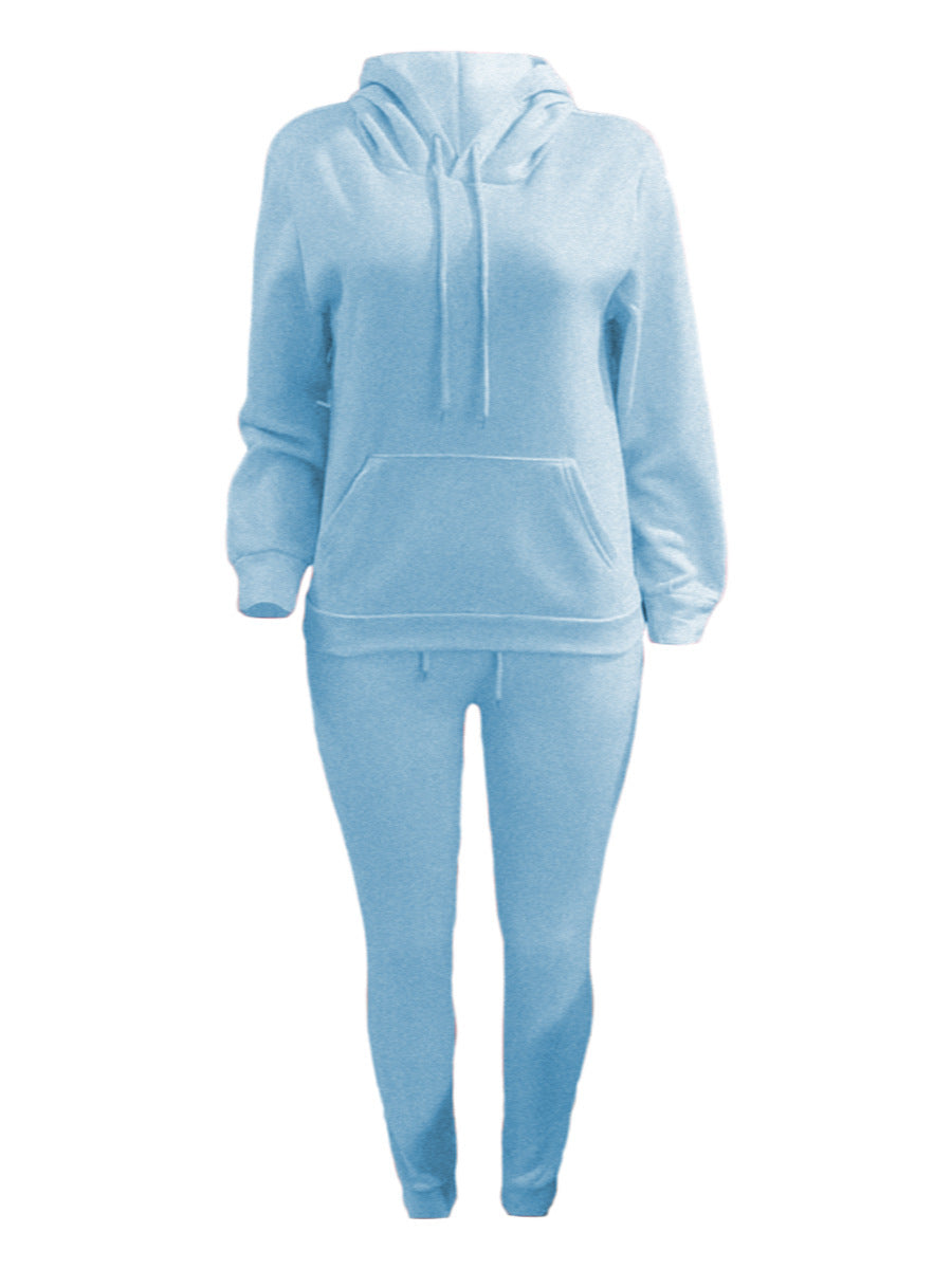 Herren nan sportliches Jogginganzug-Set mit Kapuzenpullover Kängurutasche und schmal zulaufender Jogginghose EB