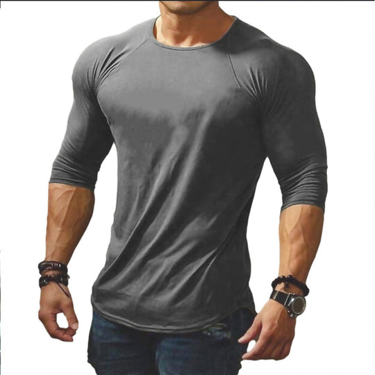 Herren körperbetontes Langarm-T-Shirt mit elastischem Tragekomfort EB