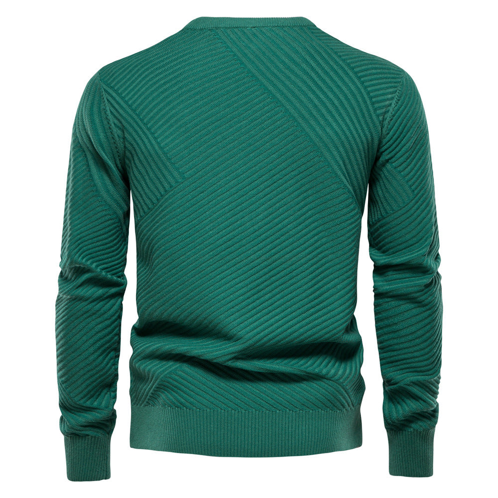 Herren Strickpullover mit modernem diagonalen Muster EB