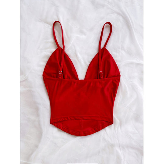Damen Bustier-Oberteil mit tiefem V-Ausschnitt und dekorativen Raffungselementen EB