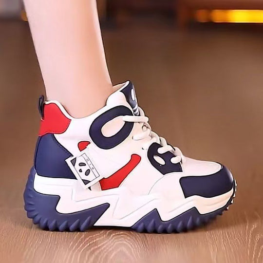 Damen Chunky High-Top Sneakers mit sportlichem Design und dämpfender Sohle EB