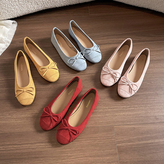 Damen Ballerinas mit süßem Schleifendetail EB
