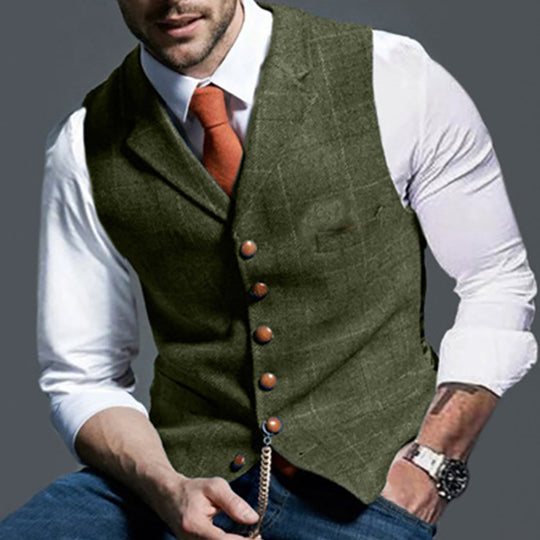 Herren elegante Trachtenweste aus hochwertigem Stoff EB