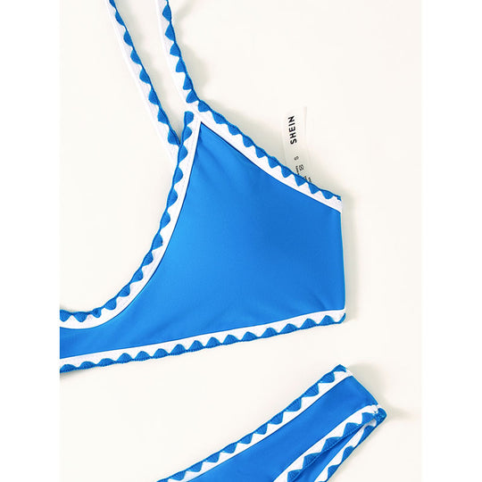 Damen Bikini-Set mit raffiniertem geometrischem Schnitt und verstellbaren Trägern EB