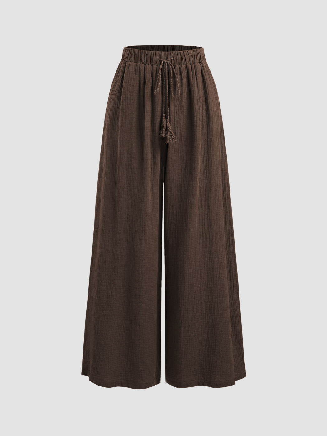 Damen weite Sommerhose im lässigen Boho-Stil mit elastischem Bund und seitlichen Taschen EB