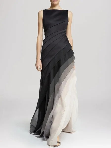 Damen Elegantes Kleid mit Figurbetonendem Schnitt & Ombre-Farbe | EB