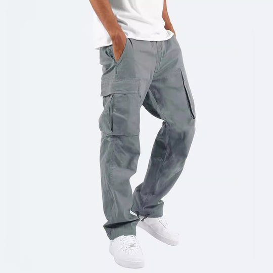 Herren nan lässige Baumwoll Cargo-Hose mit Multi-Taschen und verstellbarem Saum EB