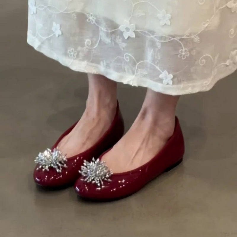 Damen Ballerina mit luxuriösem Blütenakzent EB