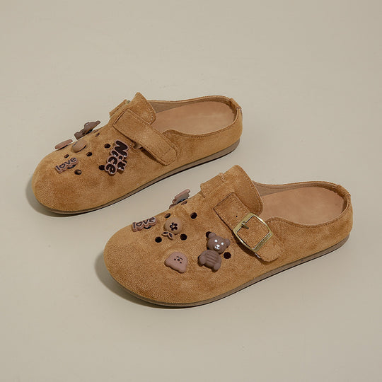 Damen Clogs mit niedlichem Tiermotiv und verstellbarem Riemen EB